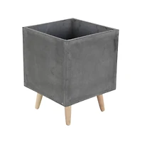 Dark Gray Contemporary Planter Set
