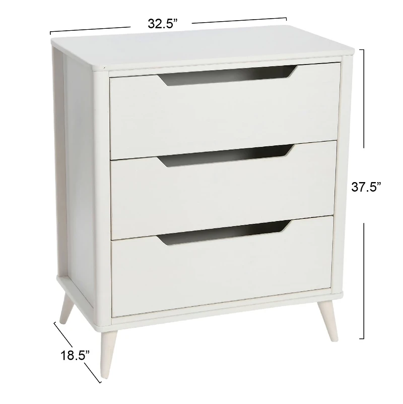 Hello Honey® 37.5" Yume Mid Century Modern Solid Wood 3-Drawer Dresser Chest