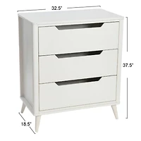 Hello Honey® 37.5" Yume Mid Century Modern Solid Wood 3-Drawer Dresser Chest