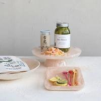 Hello Honey® 11" Blush Pink Matte Marbled Food Pedestal