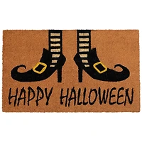 Wicked Witch Shoes "Happy Halloween" Coir Doormat, 18" x 30"