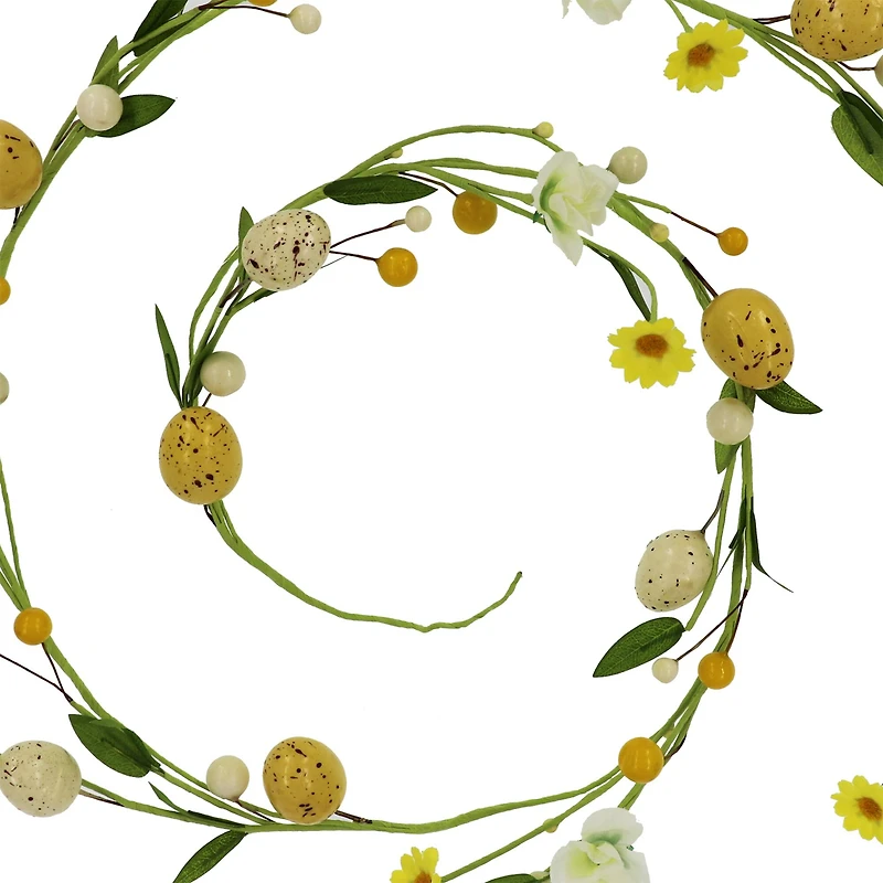 5ft. White & Yellow Daisy & Egg Coiled Garland by Ashland®