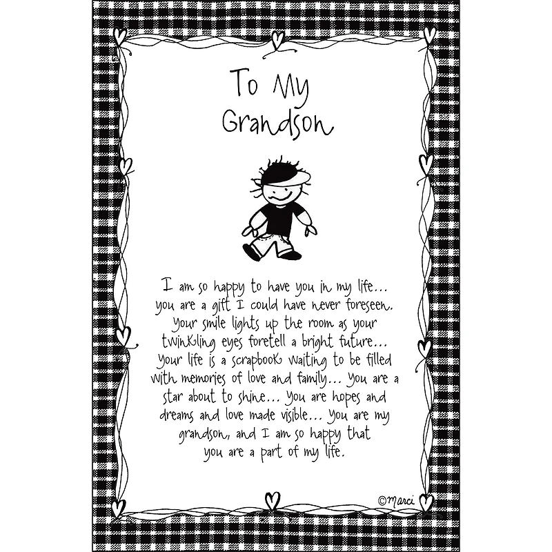 To My Grandson Children of the Inner Light Marci Art Plaque with Easel & Hanger