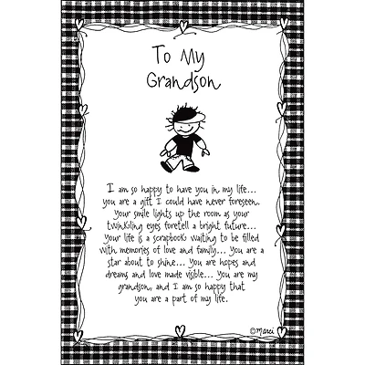 To My Grandson Children of the Inner Light Marci Art Plaque with Easel & Hanger