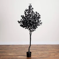 6ft. Pre-Lit Artificial Halloween Black Maple Tree with 300 Orange & Purple LED Lights