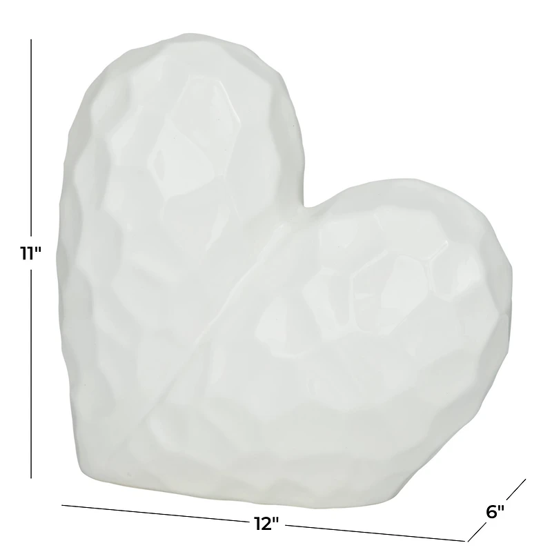 Ceramic Contemporary Heart Sculpture