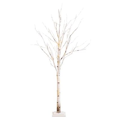 5ft. Pre-Lit Birch Artificial Christmas Tree, Warm White LED Lights