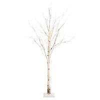 5ft. Pre-Lit Birch Artificial Christmas Tree, Warm White LED Lights