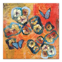 Blue And Orange Butterflies 24" x 24" Canvas Wall Art