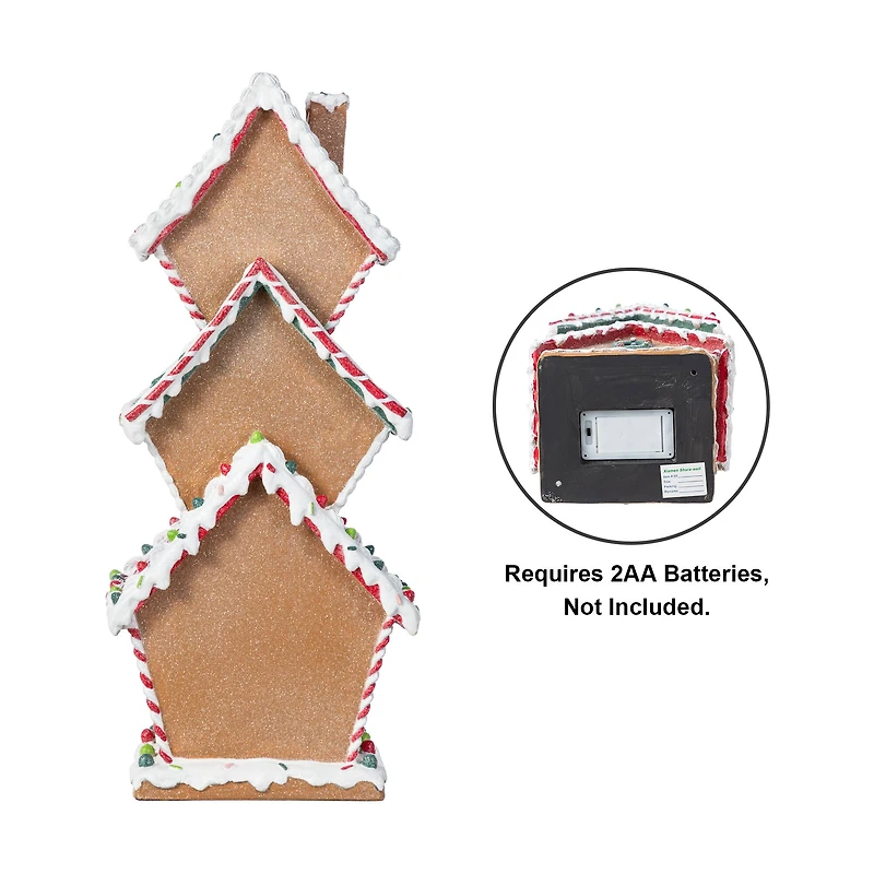 Glitzhome® 18.5" Lighted Resin Christmas Gingerbread House Table Decor
