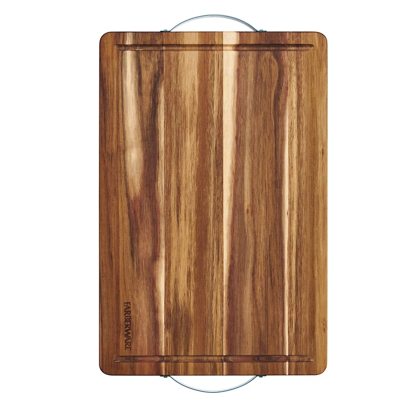 Farberware 18" Acacia Board with Teal Handles