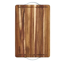 Farberware 18" Acacia Board with Teal Handles