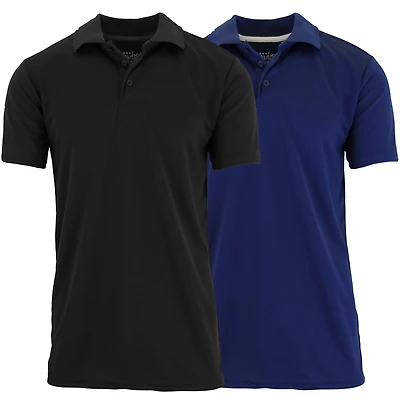 Galaxy by Harvic Tagless Dry-Fit Moisture-Wicking Men's Polo Shirt 2 Pack