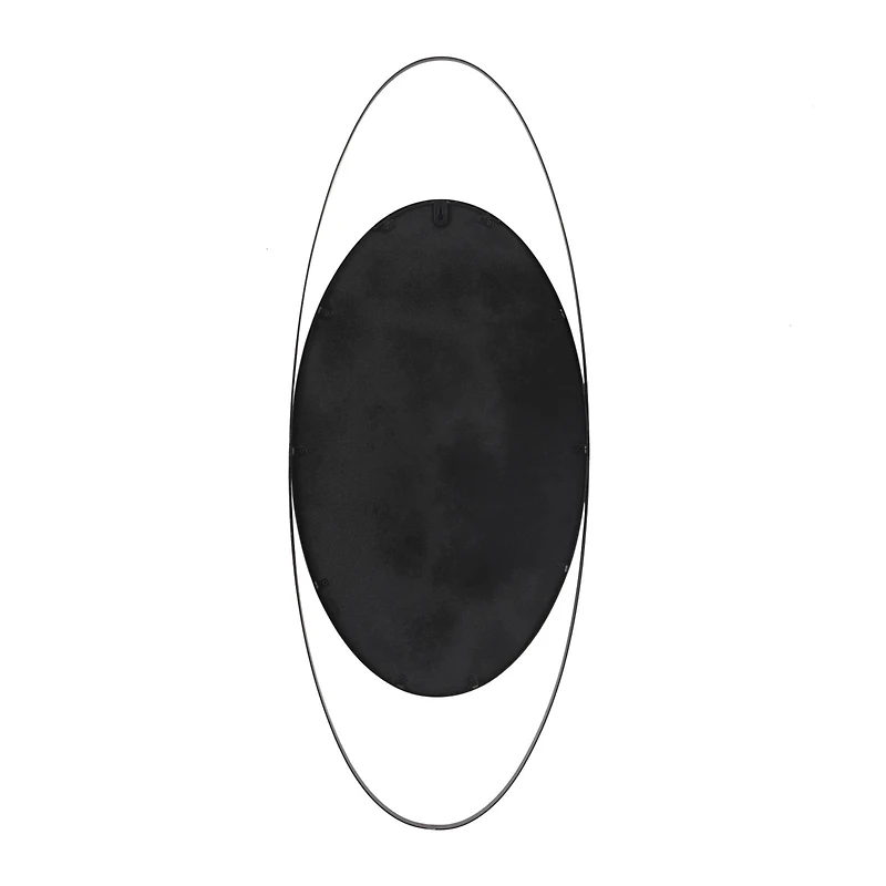 Black Contemporary Wall Mirror, 16" x 2" x 42"