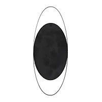Black Contemporary Wall Mirror, 16" x 2" x 42"
