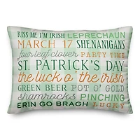 St Pat Words Buffalo Check Pillow 14" x 20" Throw Pillow