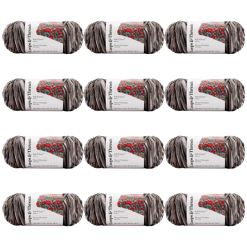 12 Pack: Soft Classic™ Multi Yarn by Loops & Threads