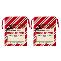 Small Red & White Stripes North Pole Santa Sacks, 2ct. by Celebrate It™