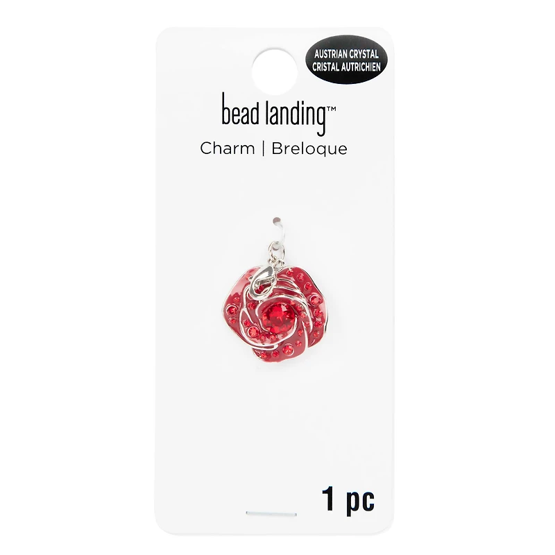 Red Austrian Crystal Rose Charm by Bead Landing™