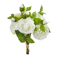 11" Camellia Artificial Flower Bouquet (Set of 4