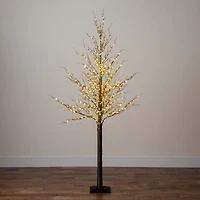 6ft. Pre-Lit Artificial Christmas Twig Tree, Warm White LED Lights