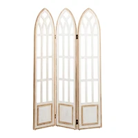 White Wood Farmhouse Room Divider Screen, 72" x 48" x 2"