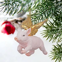 Design Toscano Hog Heaven Flying Pig Angel Holiday Ornament
