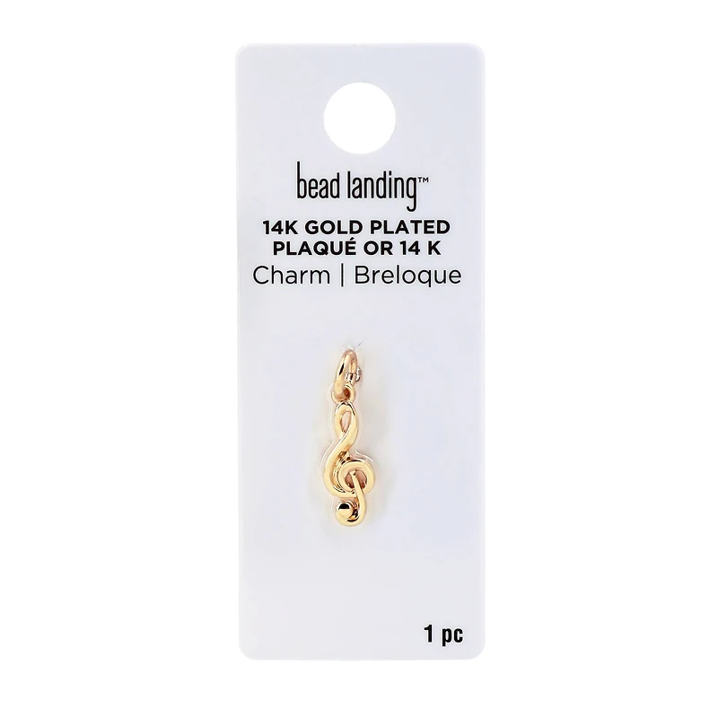 14K Gold Plated Treble Clef Charm by Bead Landing™