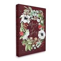 Stupell Industries Merry & Jolly Seasonal Mushroom Wreath Canvas Wall Art