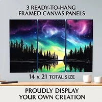 ArtSkills® Brilliant Art Northern Lights Triptych Stretched Canvas Diamond Painting Kit