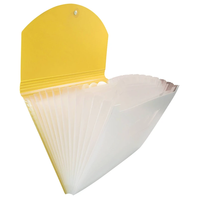 JAM Paper 9.5" x 13" Two-Tone Yellow Plastic Accordion Folder