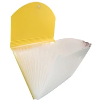 JAM Paper 9.5" x 13" Two-Tone Yellow Plastic Accordion Folder