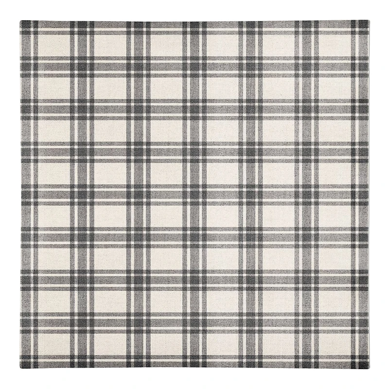 Black Plaid Cotton Twill Napkin