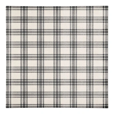 Black Plaid Cotton Twill Napkin