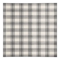 Black Plaid Cotton Twill Napkin