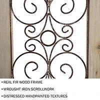 Hastings Home 50" Metal & Wood Wall Hanging Panel