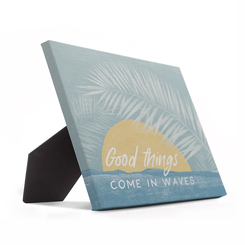 Good Things Come In Waves Sun Tabletop Canvas Accent