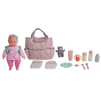 Dream Collection 14" Baby Doll With Diaper Bag Set