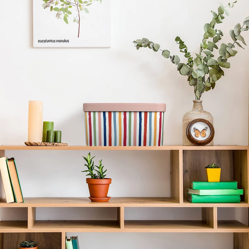 Medium Paint Striped Curved Edge Decorative Box by Ashland®