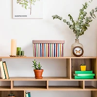 Medium Paint Striped Curved Edge Decorative Box by Ashland®