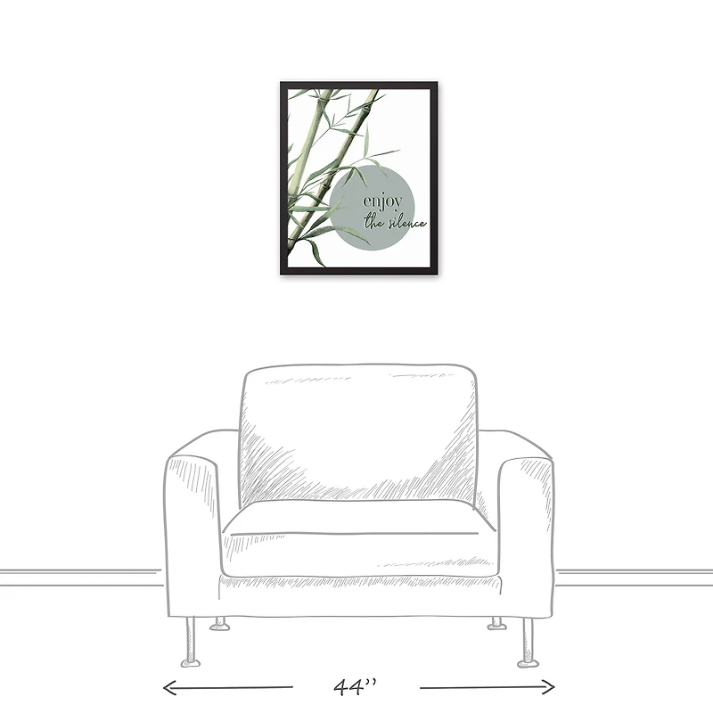 Enjoy the Silence Bamboo Black Framed Canvas