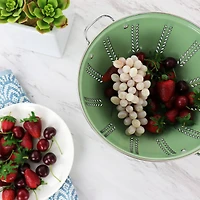 Gibson Home Plaza Cafe Green 4 Quart Enamel Colander