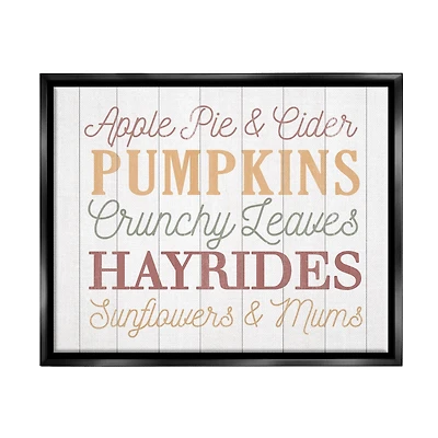 Stupell Industries Autumnal Fun Activities List Framed Floater Canvas Wall Art
