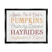 Stupell Industries Autumnal Fun Activities List Framed Floater Canvas Wall Art