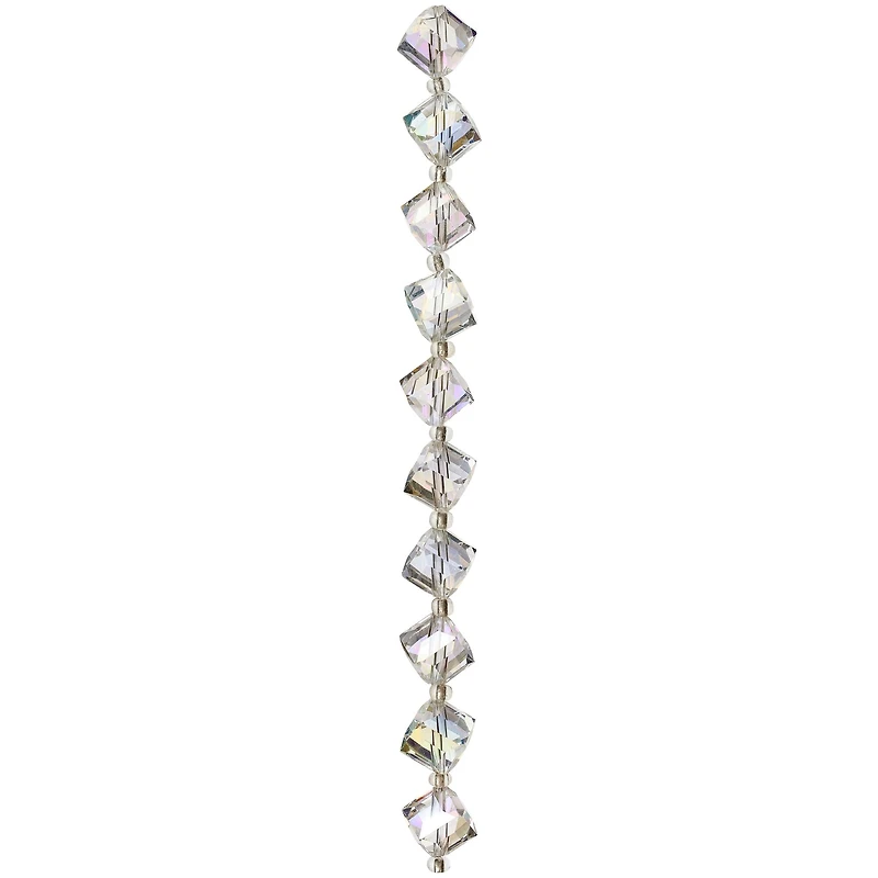 Crystal Glass Large Cube Beads, 10mm by Bead Landing™