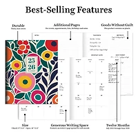 TF Publishing 2025-2026 Charming Flowers Large Monthly Planner