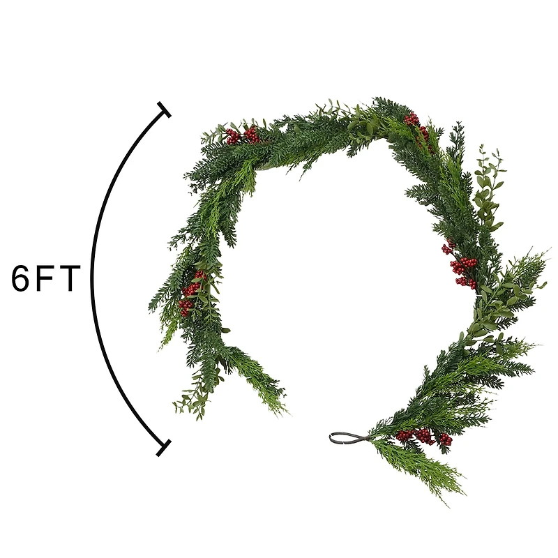 6ft. Pine & Red Berry Garland by Ashland®