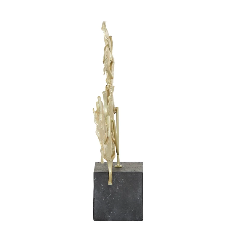 CosmoLiving by Cosmopolitan 18" Gold Contemporary Gingko Leaf Sculpture