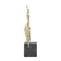 CosmoLiving by Cosmopolitan 18" Gold Contemporary Gingko Leaf Sculpture