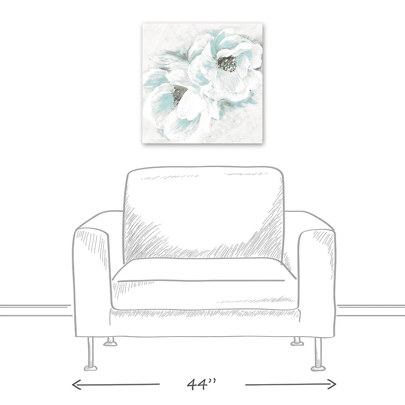 White Flowers 20" x 20" Canvas Wall Art